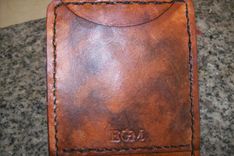 Custom Leather Deluxe Wallet With Attached Business Card Case And Marlin Design 2 small