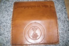 Custom Leather Biker Wallet With Serenity Symbol And Quote 2 small