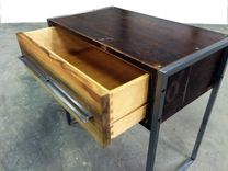 Reclaimed Wood And Steel Nightstand 2 small