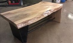 Steel And Wood Waterfall Coffee Table... 1 small