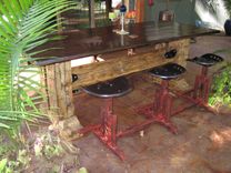 Outdoor Dining Table With Benches.. 1 small