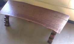 Slab Industrial Bench With Unique Base 5 small