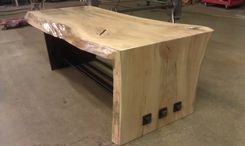 Steel And Wood Waterfall Coffee Table... 2 small