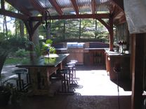 Outdoor Dining Table With Benches.. 2 small