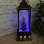 Christmas Snow Lantern Vintage Snow Globe Checked Christmas Decor 2 small