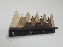 Rustic Coat Rack, Wood Coat Rack, Wall Coat Rack, Mountain Art, Wood Art, Functional Art, Storage 4 small