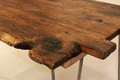 Antique Oak Coffee Table With Hairpin Legs 3 small