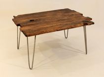 Antique Oak Coffee Table With Hairpin Legs 2 small