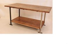 Is-39 Island With Metal Piping, Maple Top And Pine Shelf 2 small