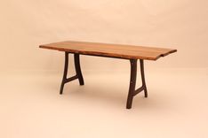 Dt-62 Live Edge Cherry Table With Cast Iron Legs 1 small