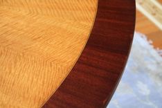 American Made Satinwood And Mahogany 84 Inch Round Pedestal Dining Table 2 small