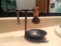 Bathroom Safety Razor And Brush Stand With Shaving Cream Drip Bowl 2 small