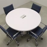 Modern Round Shape Custom Conference Table, Laminate Top - Newton Meeting Table 5 small
