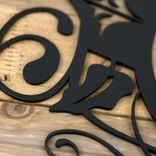 Metal House Number Sign with Vines and Fleur De Lis, 1 Digit 2 small