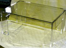Coffee Table With Flange- Hand Crafted, Custom Built - Standard In 3/4" Thick Clear Acrylic 3 small