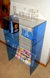 Lucite-Acrylic Book Case, Magazine Rack. Display Shelf 1 small