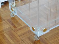 Bar Cart - Handcrafted Lucite/Acrylic Deluxe  With Button Accents 2 small
