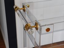 Bar Cart - Handcrafted Lucite/Acrylic Deluxe  With Button Accents 3 small
