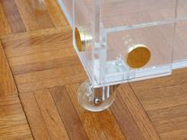 Bar Cart - Handcrafted Lucite/Acrylic Deluxe  With Button Accents 4 small