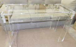 Lucite / Acrylic Console Table - Button Line Series - Hand Crafted, Custom Sizing Welcome 2 small