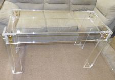 Lucite / Acrylic Console Table - Button Line Series - Hand Crafted, Custom Sizing Welcome 3 small