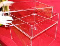 Lucite / Acrylic Cake Stand Display Deluxe, Great For Weddings Or Parties - Handcrafted 4 small