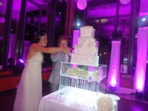 Lucite / Acrylic Cake Stand Display Deluxe, Great For Weddings Or Parties - Handcrafted 3 small