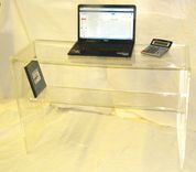 Waterfall Console Table With Shelf - Stunning Handcrafted Table - Custom Size Welcome 1 small