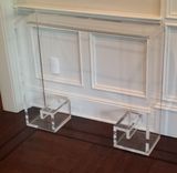 Console Table - Waterfall Edge With Greek Key Base - Handcrafted, Custom Size Welcome 1 small