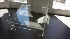 Coffee Table With Flange- Hand Crafted, Custom Built - Standard In 3/4" Thick Clear Acrylic 5 small
