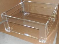 Coffee Table With Shelf - Lucite / Acrylic - Handcrafted Piece, Custom Sizing Welcome 2 small
