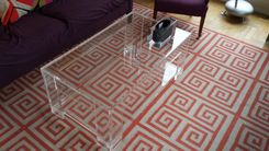 Coffee Table With Shelf - Lucite / Acrylic - Handcrafted Piece, Custom Sizing Welcome 4 small