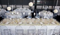 Lucite / Acrylic Table Toppers - Cover.  Protect Your Table Decorations While Eating!! 2 small