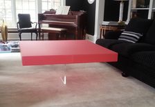 Acrylic Coffee Table - "X" Based With Custom Colored Square Top - Hand Crafted And Made To Order 1 small