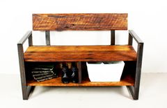 Reclaimed Wood Entryway Storage Bench 4 small