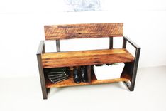 Reclaimed Wood Entryway Storage Bench 3 small