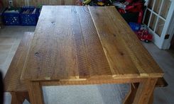 Rustic Oak Table And Benches 1 small