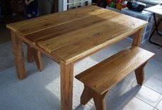 Rustic Oak Table And Benches 4 small