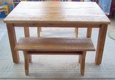 Rustic Oak Table And Benches 6 small