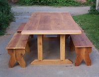 Rustic Oak Trestle Table And Benches 4 small