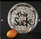 Broken China Mosaic Serving Tray - You Say The Word 3 small