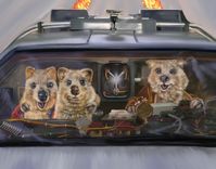 Quokkas Riding Back To Future In Delorian Fine Art Print On Paper 1 small