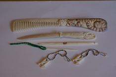 Carved Bone Initial Pendant Custom Example 4 small