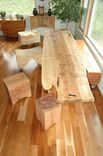 Dining Table - Extremely Curly Maple Slab Table 1 small