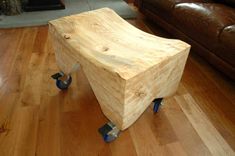 Dining Table - Extremely Curly Maple Slab Table 3 small