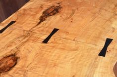 7' Maple Crotch Desk With Aromatic Cedar Drawers And Ebony Pulls 4 small