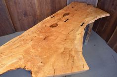7' Maple Crotch Desk With Recycled Corrugated Metal Bases 3 small