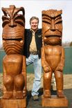 Wood Sculpture Tobacco Indian Advertising Statue Mascot Bronze & Carved Wood 6 small