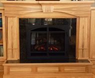 Figured Ash Arts & Crafts Fireplace Bookcase Entertainment Center 3 small