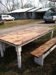 Pine Farmhouse (Harvest) Dining Tablewith 2 Benches 1 small